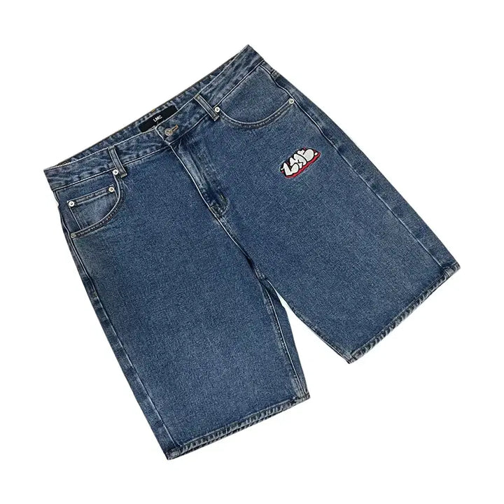 [BUNJANG] LMC Embroidered Logo Denim Shorts / LMC 엘엠씨 자수 로고 데님 쇼츠 팬츠 반바지 L
