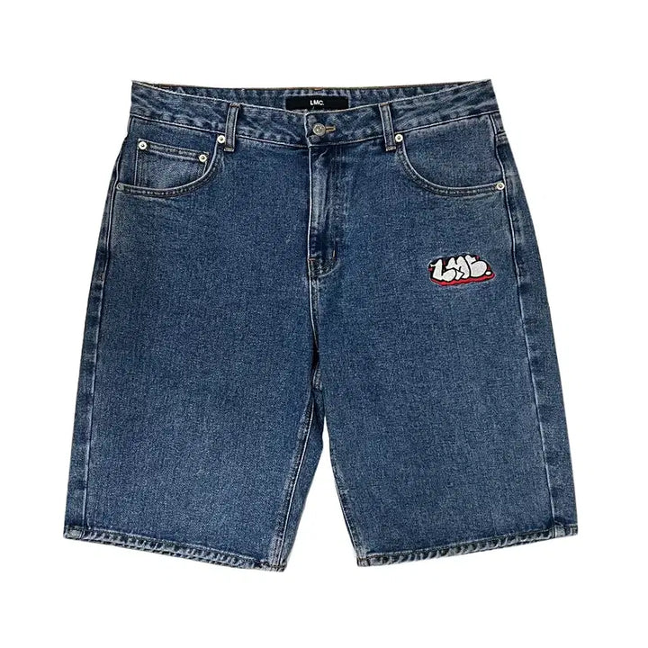 [BUNJANG] LMC Embroidered Logo Denim Shorts / LMC 엘엠씨 자수 로고 데님 쇼츠 팬츠 반바지 L