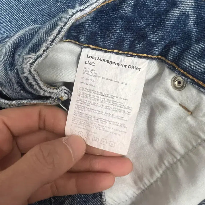[BUNJANG] LMC Embroidered Logo Denim Shorts / LMC 엘엠씨 자수 로고 데님 쇼츠 팬츠 반바지 L