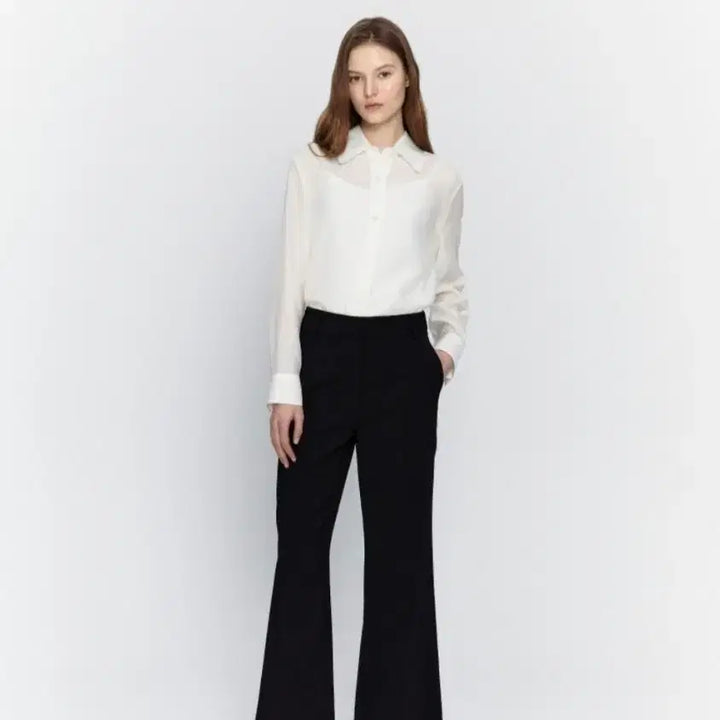 [BUNJANG] Jill Stuart New York Ivory Sheer Blouse / 2023 SS시즌 질스튜어트뉴욕 셔츠 블라우스