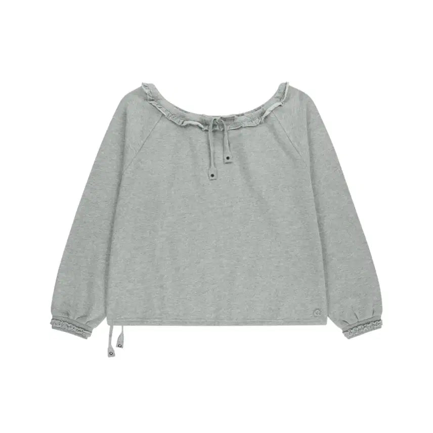 [BUNJANG] Koiseiyo Drawstring Long Sleeve Melange Gray / [2] 코이세이오 드로우 스트링 롱슬리브 멜란지그레이