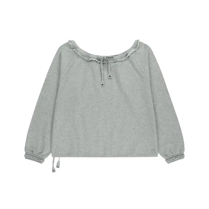 [BUNJANG] Koiseiyo Drawstring Long Sleeve Melange Gray / [2] 코이세이오 드로우 스트링 롱슬리브 멜란지그레이
