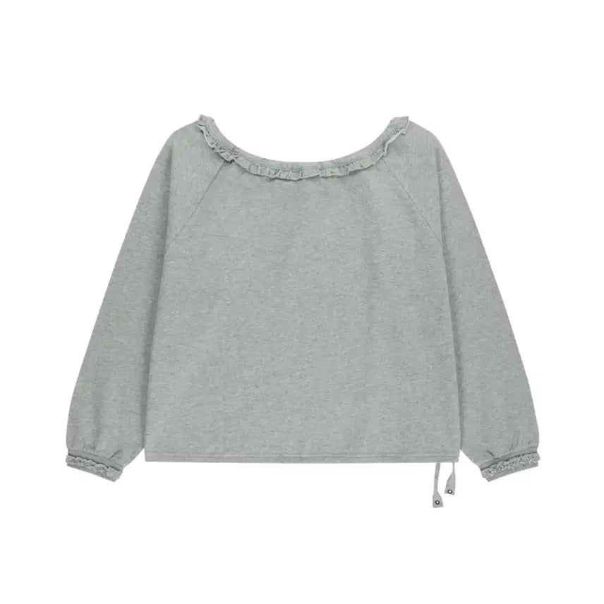 [BUNJANG] Koiseiyo Drawstring Long Sleeve Melange Gray / [2] 코이세이오 드로우 스트링 롱슬리브 멜란지그레이