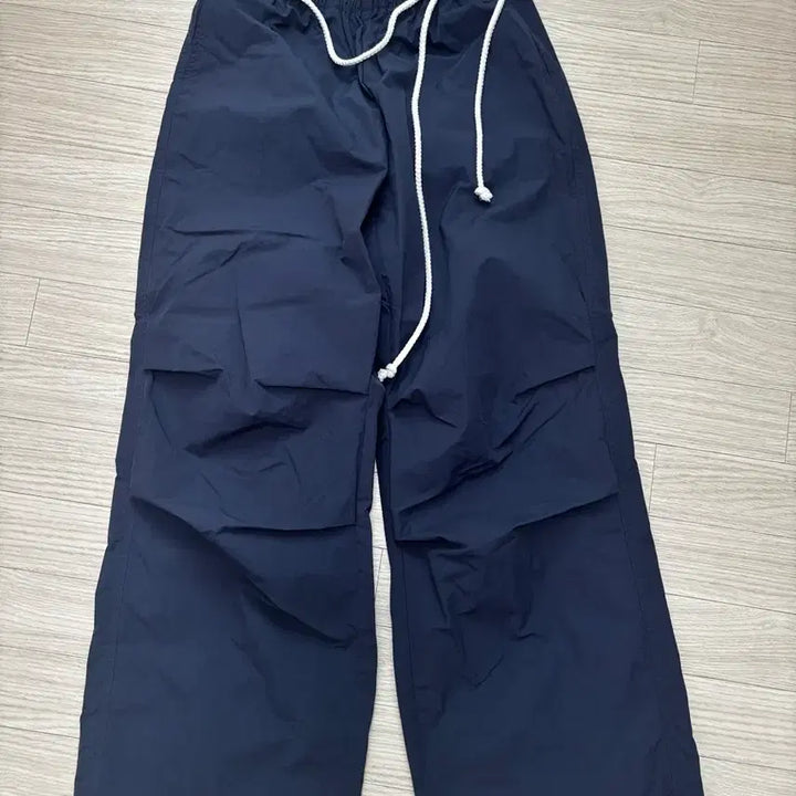 [BUNJANG] [새상품] 유희 코튼 레이어드 밴딩 와이드 팬츠 네이비 / [새상품] 유희 코튼 레이어드 밴딩 와이드 팬츠 네이비