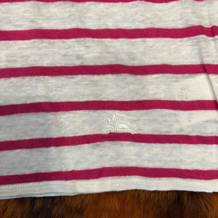[BUNJANG] Burberry Stripe See-Through T-Shirt / 버버리 스트라이프 시스루 티셔츠
