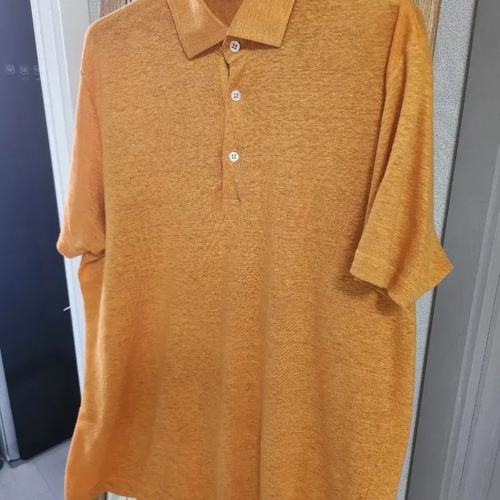 [BUNJANG] Loro Piana Orange Linen Polo Shirt / 로로피아나 오렌지 반팔린넨  폴로셔츠