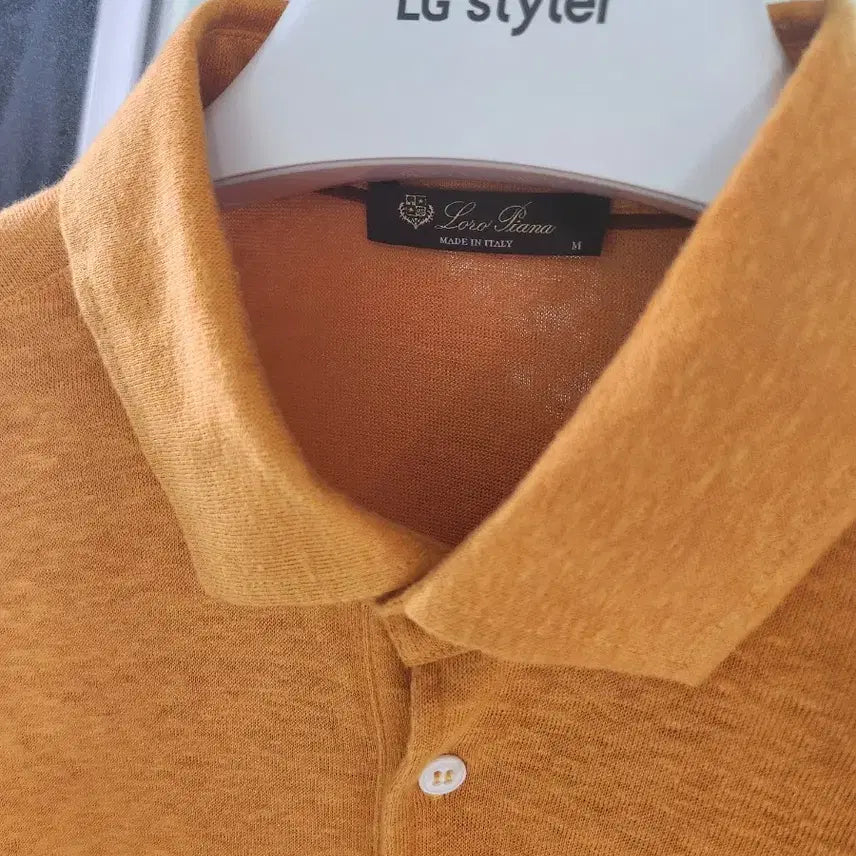 [BUNJANG] Loro Piana Orange Linen Polo Shirt / 로로피아나 오렌지 반팔린넨  폴로셔츠