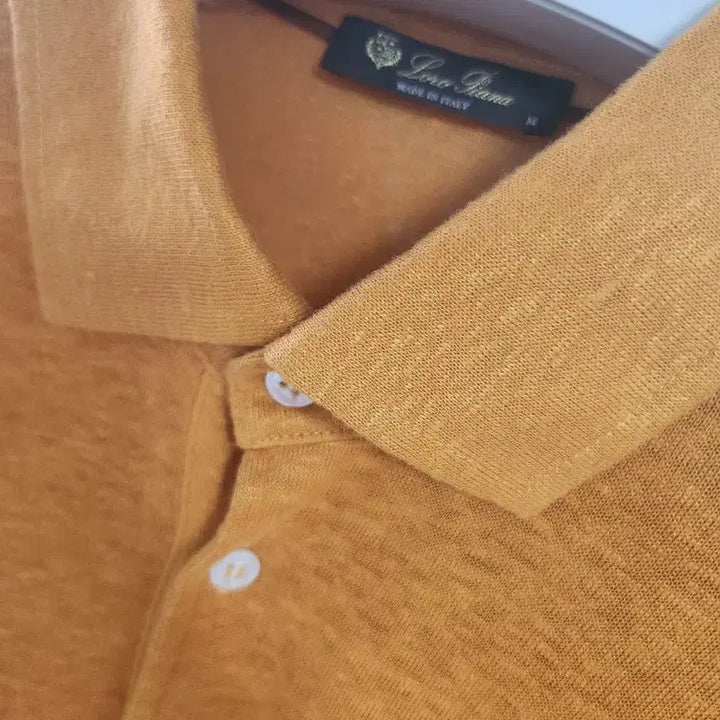 [BUNJANG] Loro Piana Orange Linen Polo Shirt / 로로피아나 오렌지 반팔린넨  폴로셔츠