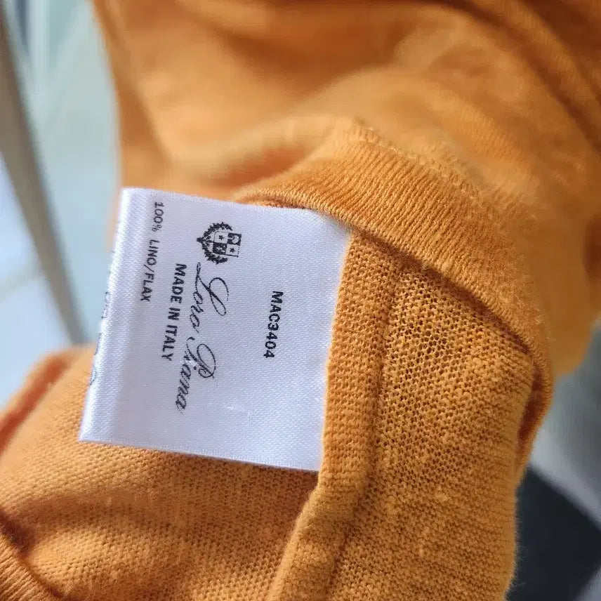 [BUNJANG] Loro Piana Orange Linen Polo Shirt / 로로피아나 오렌지 반팔린넨  폴로셔츠