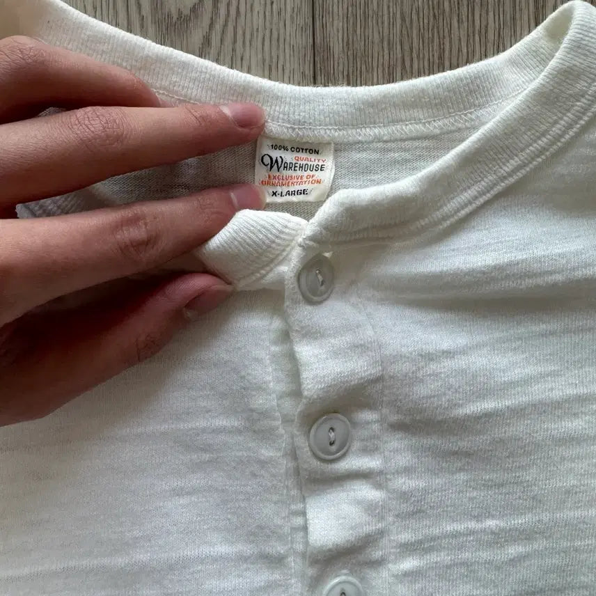 [BUNJANG] Warehouse 5907 Long Sleeve Henley Shirt / [XL] 웨어하우스 lot 5907 롱슬리브 헨리넥 오프화이트