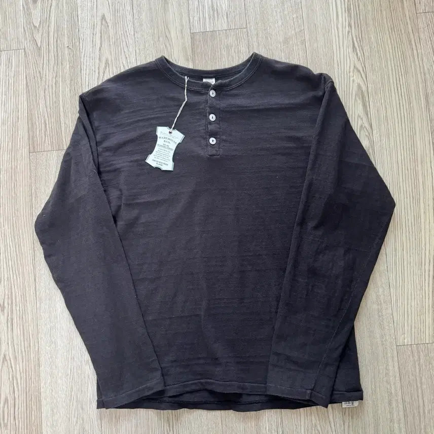 [BUNJANG] Warehouse Lot 5907 Long Sleeve Henley Neck Black / [XL] 웨어하우스 lot 5907 롱슬리브 헨리넥 블랙