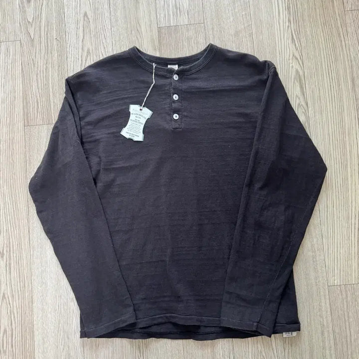 [BUNJANG] Warehouse Lot 5907 Long Sleeve Henley Neck Black / [XL] 웨어하우스 lot 5907 롱슬리브 헨리넥 블랙