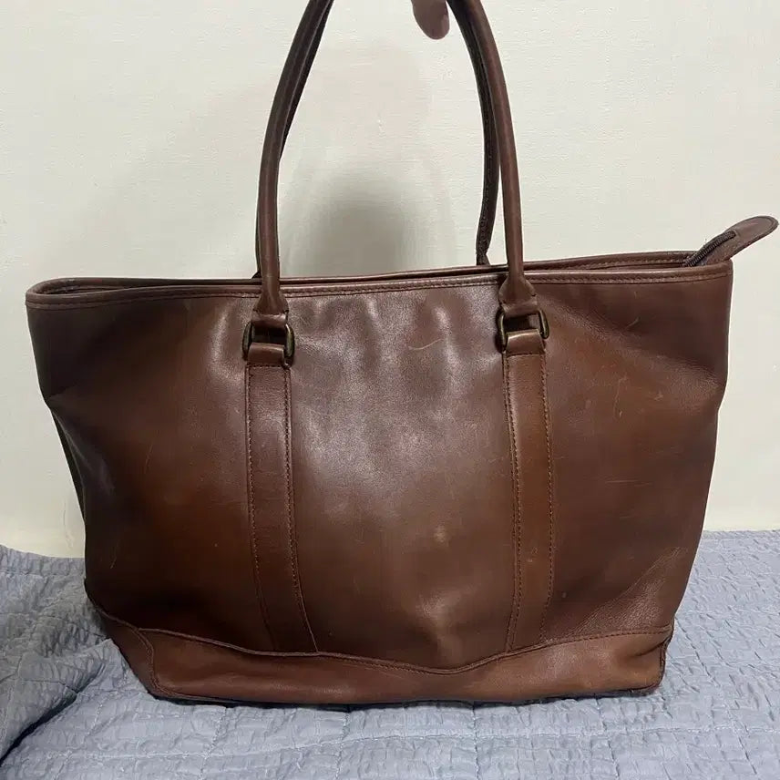 [BUNJANG] L.L.Bean Brown Leather Tote Bag OS / [OS] L.L.BEAN 엘엘빈 브라운 레더 토트백