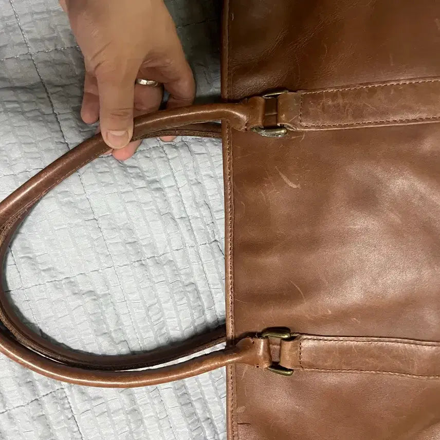[BUNJANG] L.L.Bean Brown Leather Tote Bag OS / [OS] L.L.BEAN 엘엘빈 브라운 레더 토트백