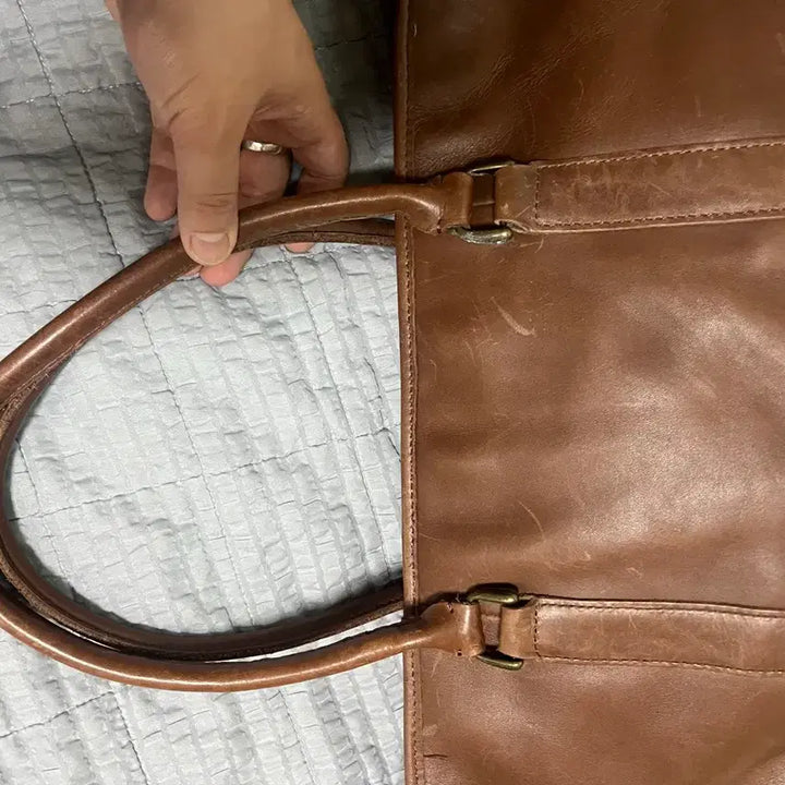 [BUNJANG] L.L.Bean Brown Leather Tote Bag OS / [OS] L.L.BEAN 엘엘빈 브라운 레더 토트백