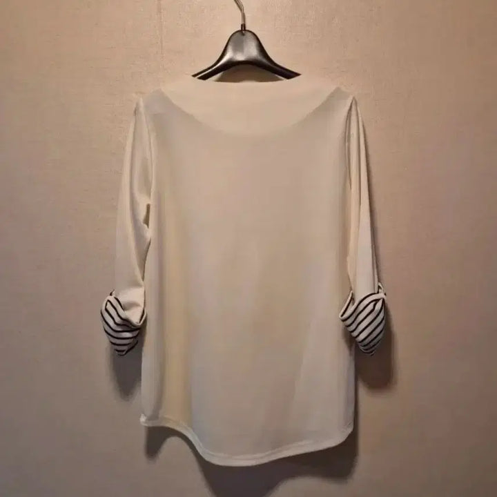 [BUNJANG] White Ribbon 3/4 Sleeve Blouse / 화이트 리본 7부소매 블라우스