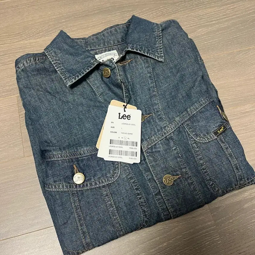 [SOLD OUT] [새상품] Lee 반팔 데님 셔츠 자켓 인디고 다크 L