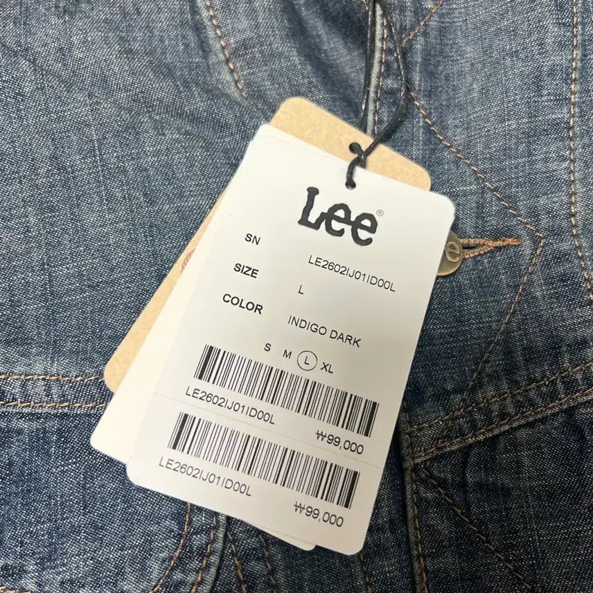 [SOLD OUT] [새상품] Lee 반팔 데님 셔츠 자켓 인디고 다크 L