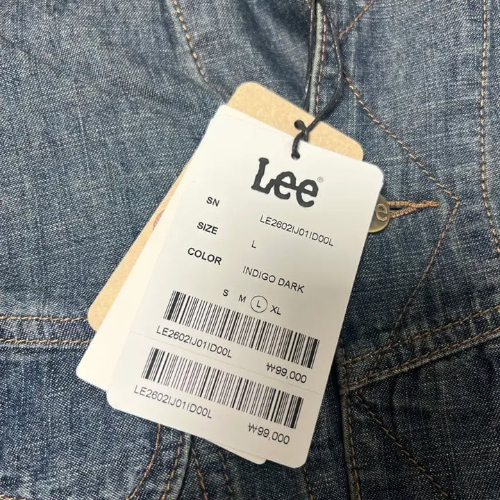 [SOLD OUT] [새상품] Lee 반팔 데님 셔츠 자켓 인디고 다크 L