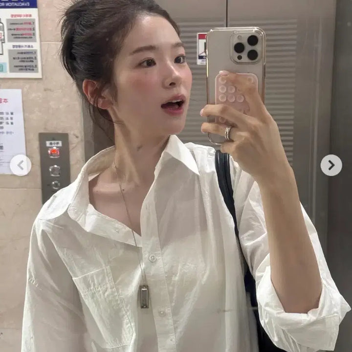 [BUNJANG] Coreed Pure Cotton Shirt Ivory / 코어드 퓨어 코튼 셔츠 아이보리 새상품