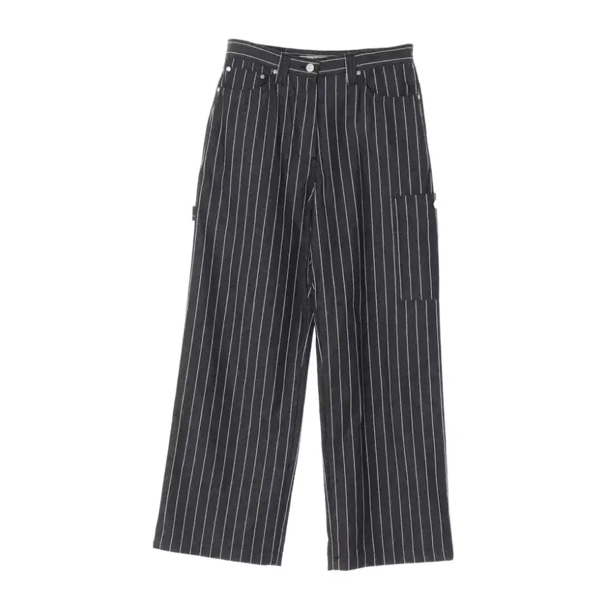 [BUNJANG] Rest &amp; Recreation Striped Cargo Wide Denim Pants / 레스트앤레크레이션 스트라이프 카고 와이드 데님 팬츠