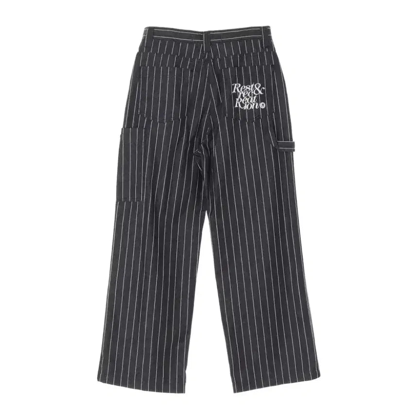 [BUNJANG] Rest &amp; Recreation Striped Cargo Wide Denim Pants / 레스트앤레크레이션 스트라이프 카고 와이드 데님 팬츠
