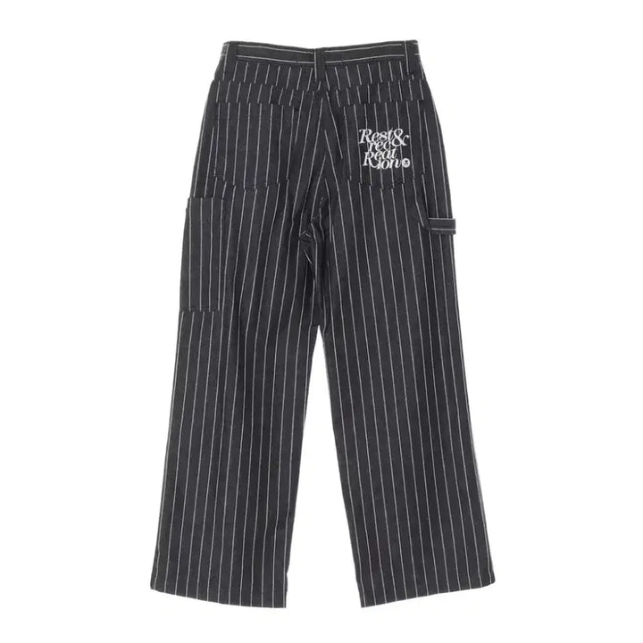 [BUNJANG] Rest &amp; Recreation Striped Cargo Wide Denim Pants / 레스트앤레크레이션 스트라이프 카고 와이드 데님 팬츠