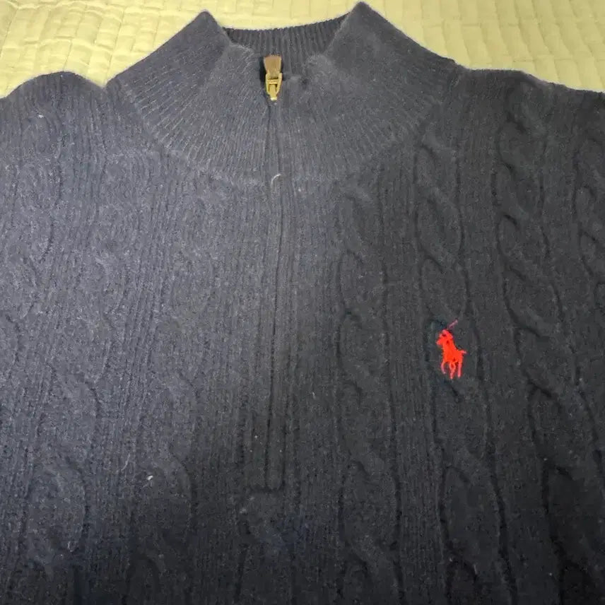 [BUNJANG] Polo Ralph Lauren Wool Cashmere Cable Knit Zip-Up Jacket L / 폴로 / 울 캐시미어 케이블 니트 집업 / L