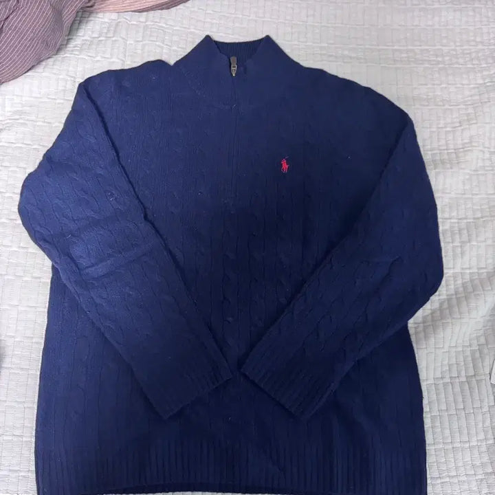 [BUNJANG] Polo Ralph Lauren Wool Cashmere Cable Knit Zip-Up Jacket L / 폴로 / 울 캐시미어 케이블 니트 집업 / L