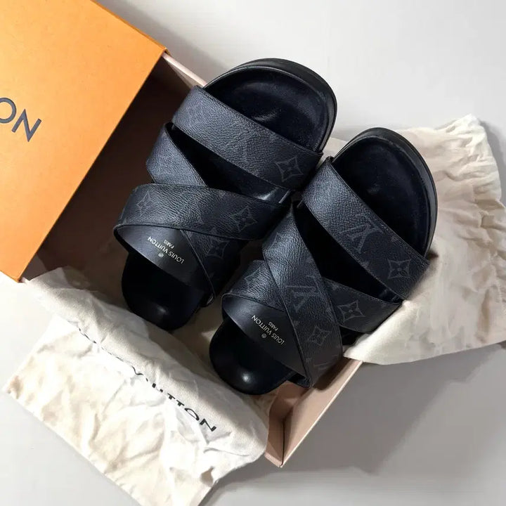 [BUNJANG] Louis Vuitton Eclipse Slippers Size 7 / [백화점판/7]루이비통 이클립스 슬리퍼