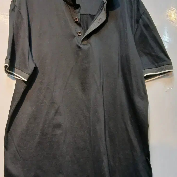 [BUNJANG] BOSS Black Collar Short-Sleeve T-Shirt / BOSS 블랙 카라 반팔 티셔츠