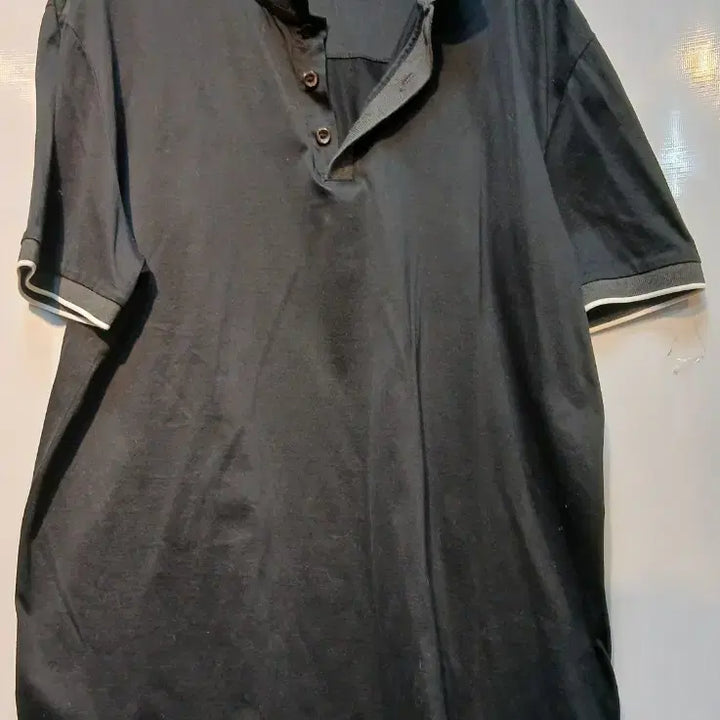 [BUNJANG] BOSS Black Collar Short-Sleeve T-Shirt / BOSS 블랙 카라 반팔 티셔츠