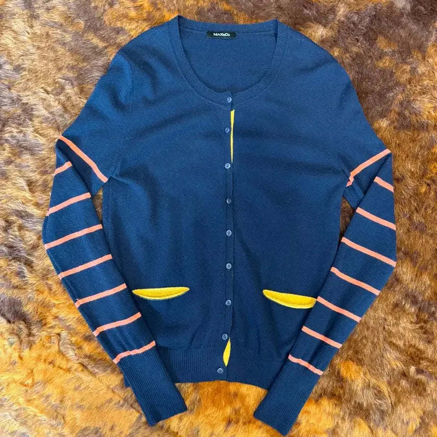 [BUNJANG] Max &amp; Co Striped Knit Cardigan / 막스 엔 코 스트라이프 가디건