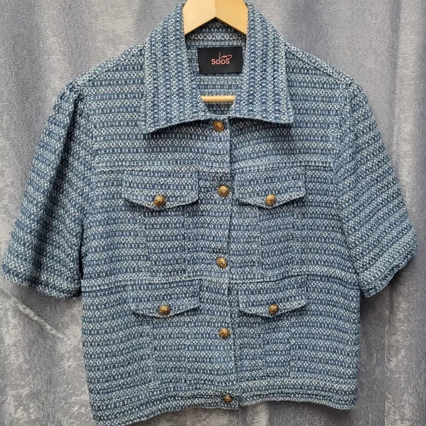 [BUNJANG] SOOS Tweed Short Sleeve Jacket / SOOS 수스 트위드 반팔 자켓