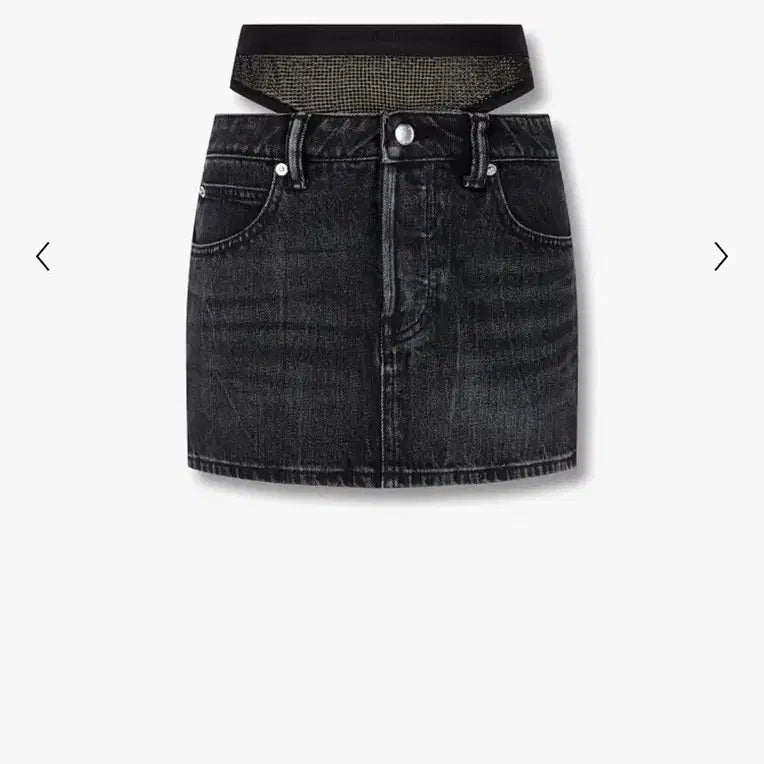 [SOLD OUT] [24,25,26] 알렉산더왕 알왕 언더 밴딩 데님 미니 스커트 블랙