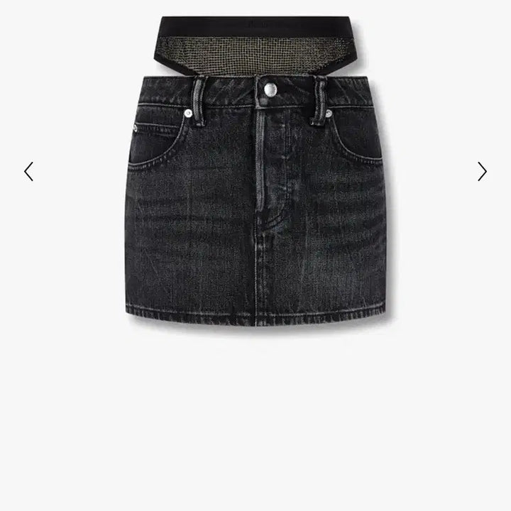 [SOLD OUT] [24,25,26] 알렉산더왕 알왕 언더 밴딩 데님 미니 스커트 블랙