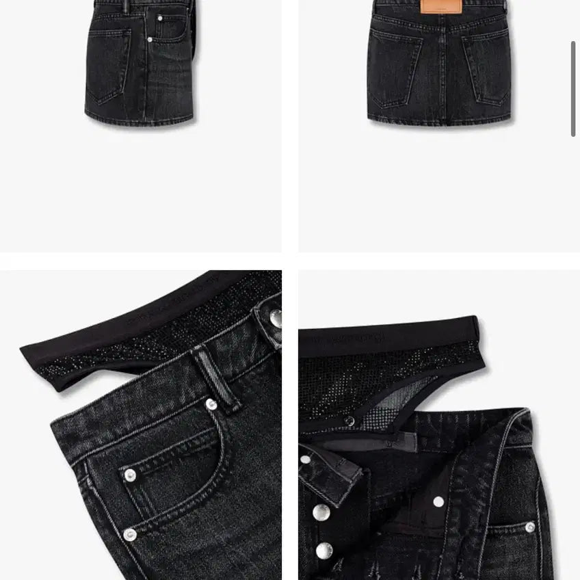 [SOLD OUT] [24,25,26] 알렉산더왕 알왕 언더 밴딩 데님 미니 스커트 블랙