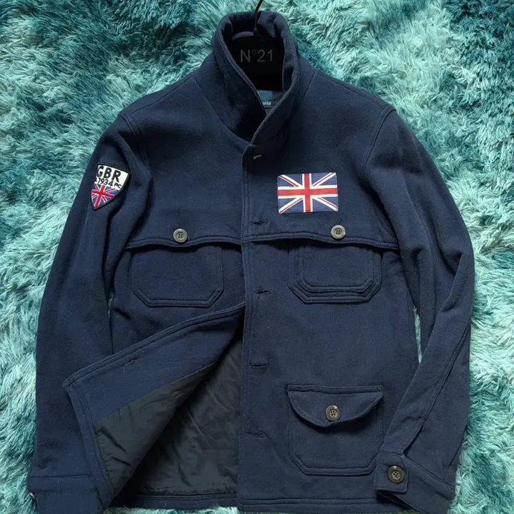 [BUNJANG] Polo British Union Jack Patch Shawl Collar Jacket / 폴로 브리티시 영국GB 패치 숄카라 자켓