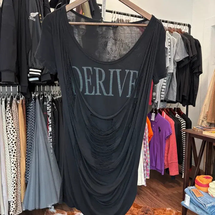 [BUNJANG] Vintage Drapping Layered T-shirt / 일본 빈티지 드레이핑 레이어 티셔츠