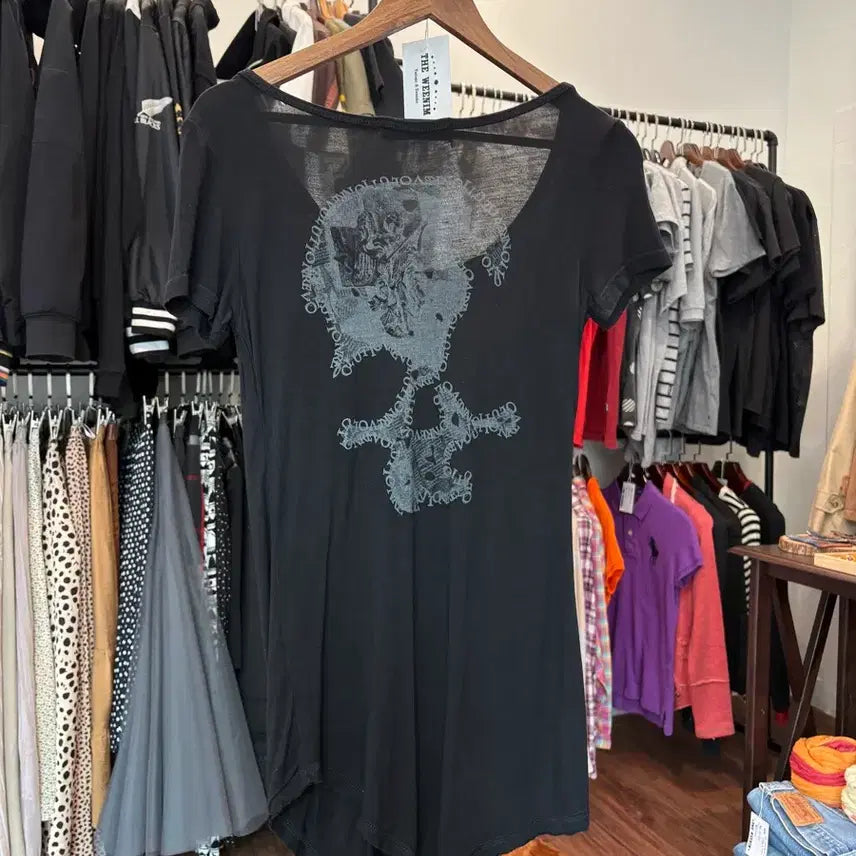 [BUNJANG] Vintage Drapping Layered T-shirt / 일본 빈티지 드레이핑 레이어 티셔츠