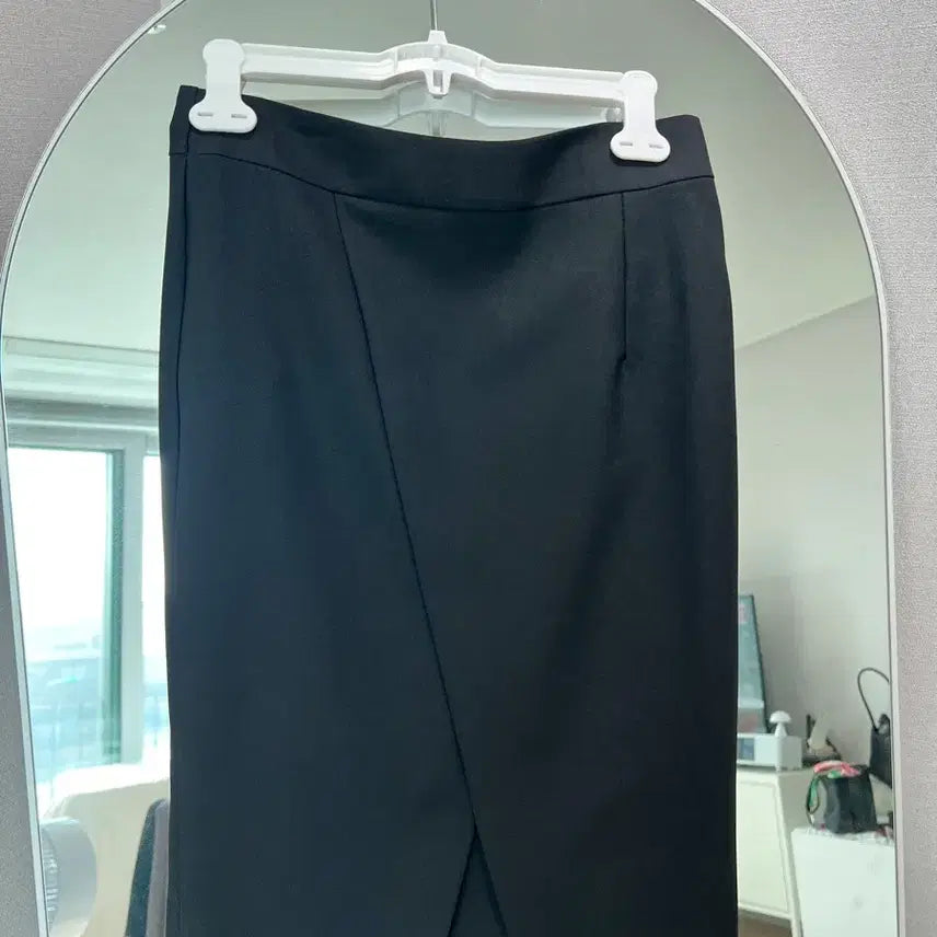 [BUNJANG] Black Wrap Design Pencil Skirt / 블랙 랩 디자인 펜슬 스커트
