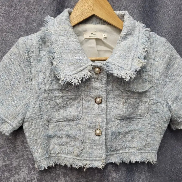 [BUNJANG] Ehp Tweed Short Sleeve Crop Jacket / eHp 트위드 반팔 크롭 자켓