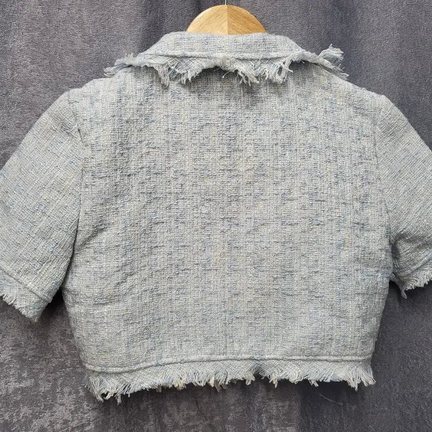 [BUNJANG] Ehp Tweed Short Sleeve Crop Jacket / eHp 트위드 반팔 크롭 자켓