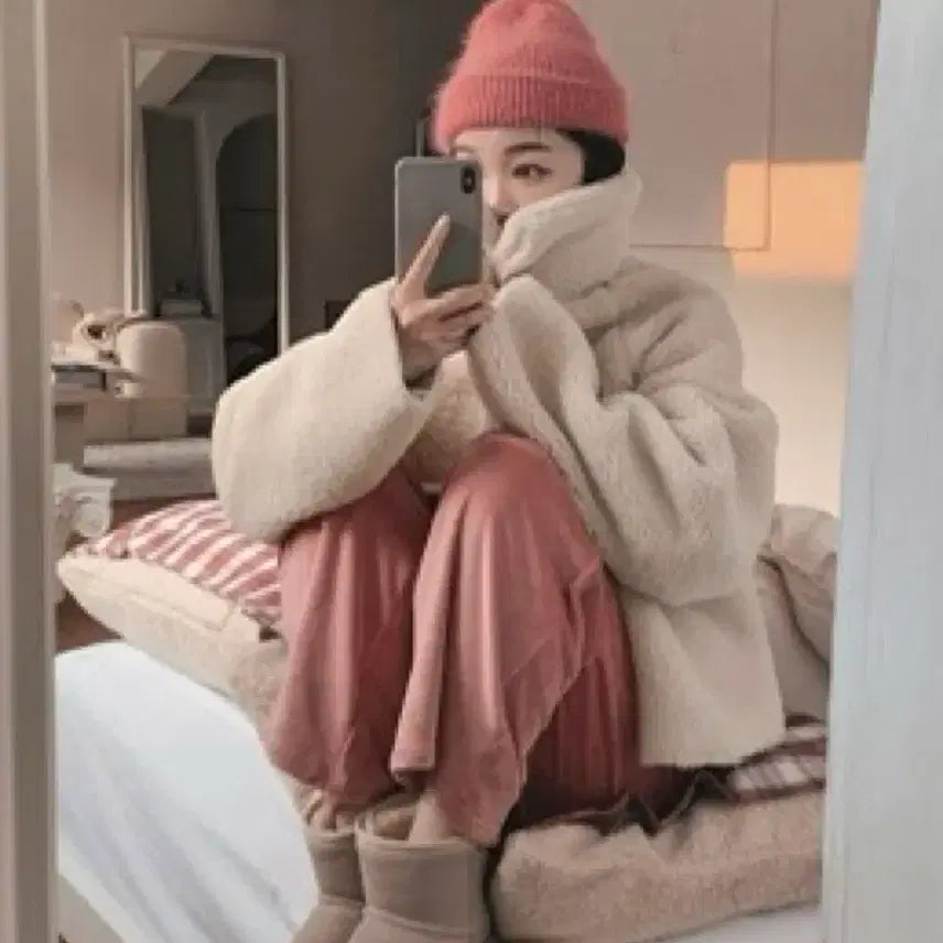 [BUNJANG] Slowand Colors Soft Angora Beanie Pink / 슬로우앤드 슬앤 컬러즈 소프트 앙고라 비니 핑크