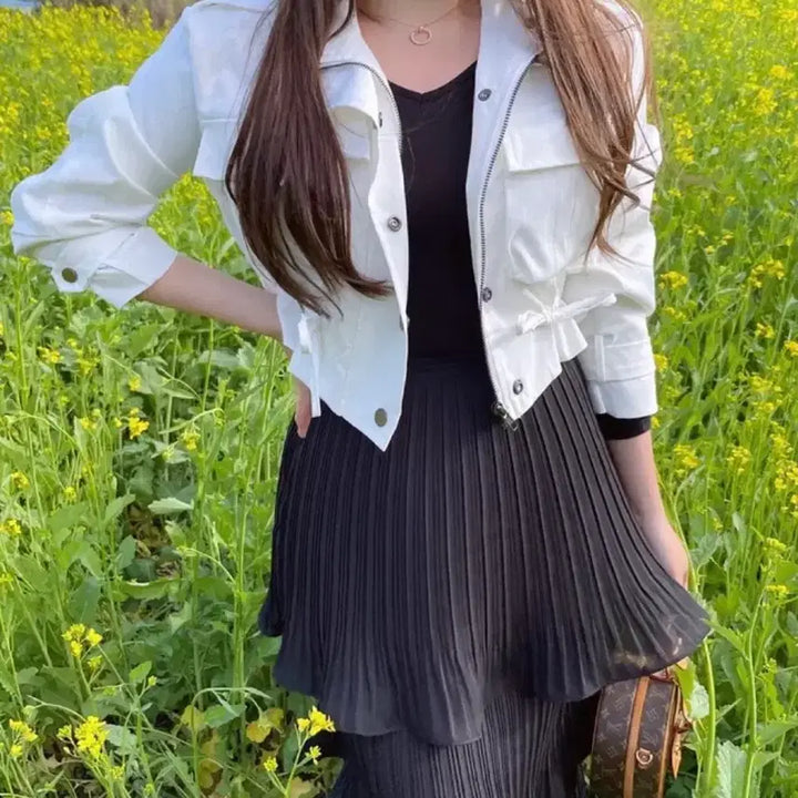 [BUNJANG] Mayyun Short Field Jacket White / 메이윤 숏 야상 자켓 화이트