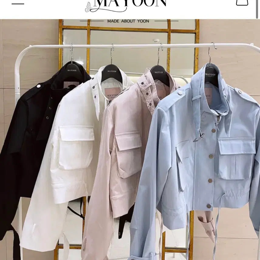 [BUNJANG] Mayyun Short Field Jacket White / 메이윤 숏 야상 자켓 화이트