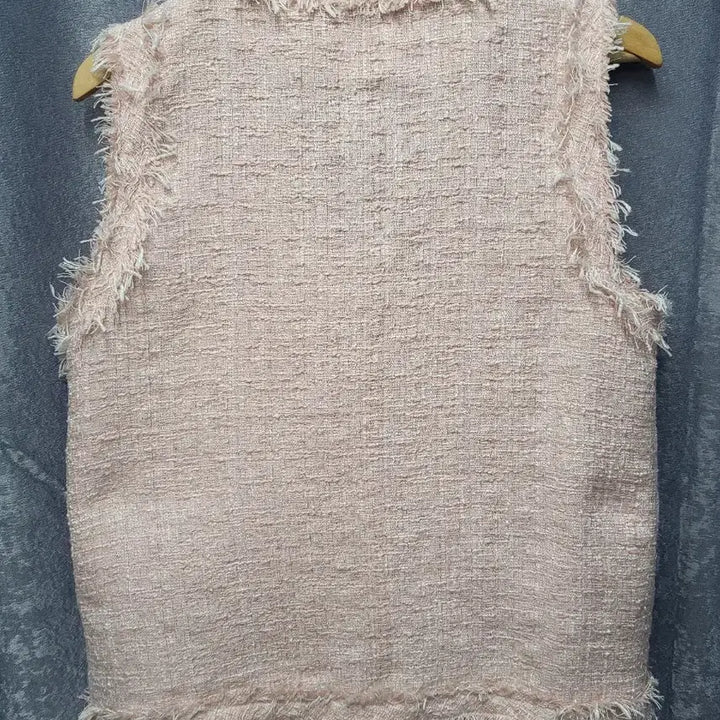 [BUNJANG] Pink Tweed Pocket Vest / 핑크 트위드 포켓 조끼 베스트