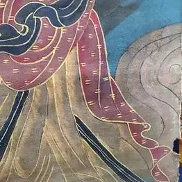 [BUNJANG] Wu Daozi Celadon Gold-Leaf Painted Avalokiteshvara Thangka Painting / 중국유명화가 오도자 필 청저 금니 채색 관음보살영수도 불화 탱화 골동품