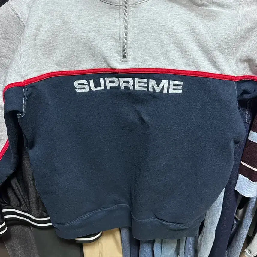 [BUNJANG] Supreme Half-Zip Sweatshirt Large / 슈프림  하프집업 맨투맨 라지
