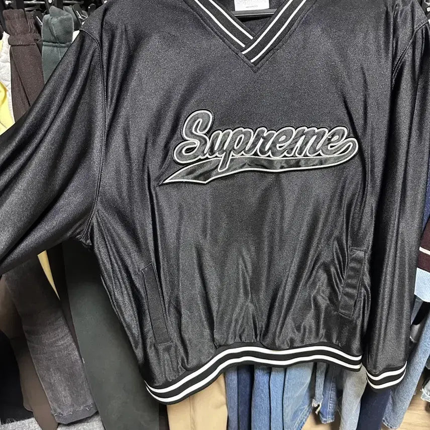 [BUNJANG] Supreme V-Neck Jersey Top / 슈프림 블랙 브이넥 져지 탑